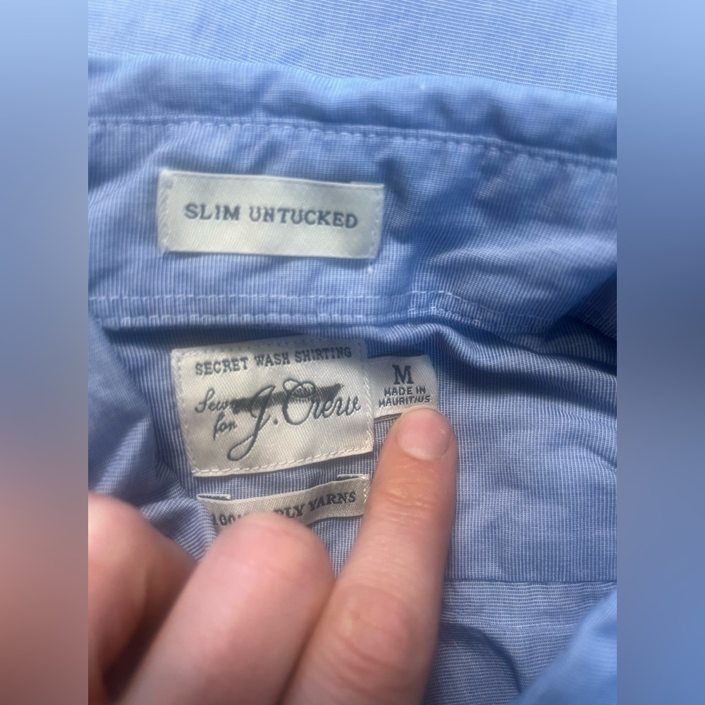 J.Crew NWOT Slim Untucked Secret Wash cotton poplin shirt - Picture 5 of 7